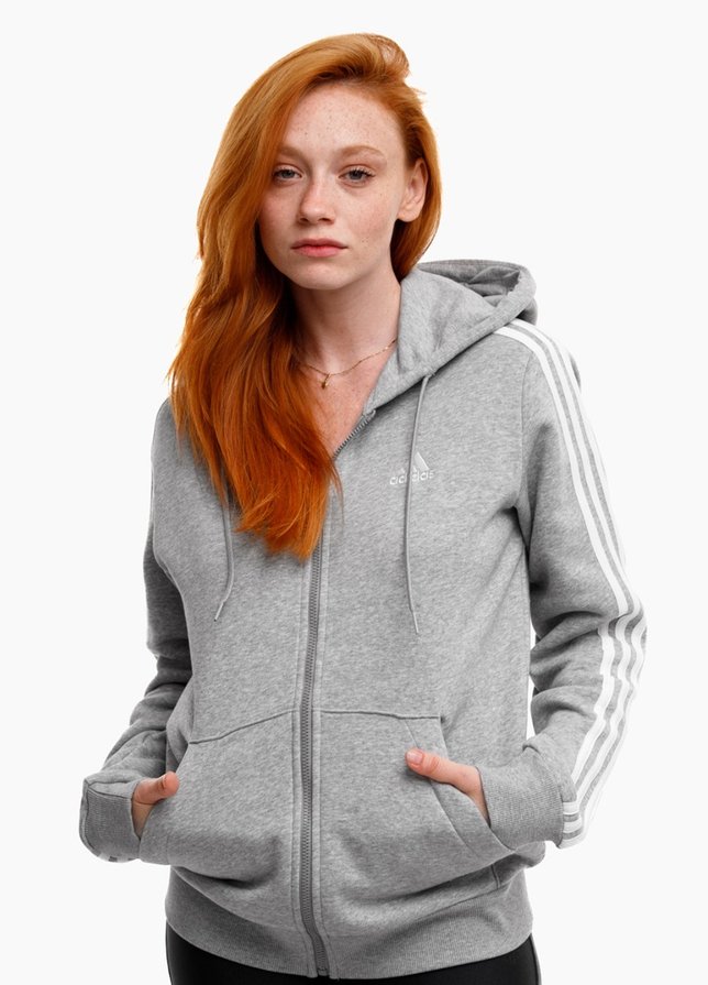 adidas Damen Kapuzenpullover Essentials FL 3S Full-Zip Hoodie IM0236 adidas Damen Kapuzenpullover Essentials FL 3S Full-Zip Hoodie IM0236