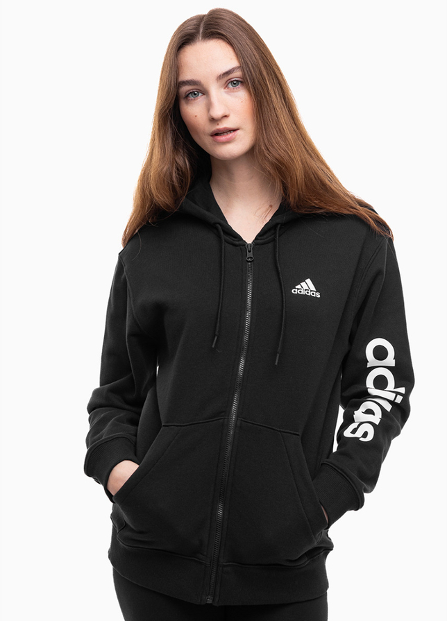 adidas Damen Kapuzenpullover Essentials Linear Full-Zip French Terry Hoodie IC6863 adidas Damen Kapuzenpullover Essentials Linear Full-Zip French Terry Hoodie IC6863