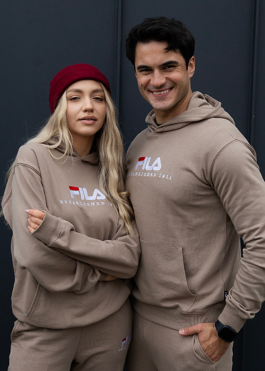 Fila Unisex Kapuzenpullover Valsera beżowa FAU0227 70008