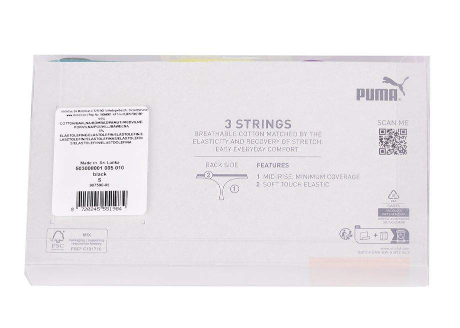 PUMA Damen Unterwäsche String 3P Pack 907590 05