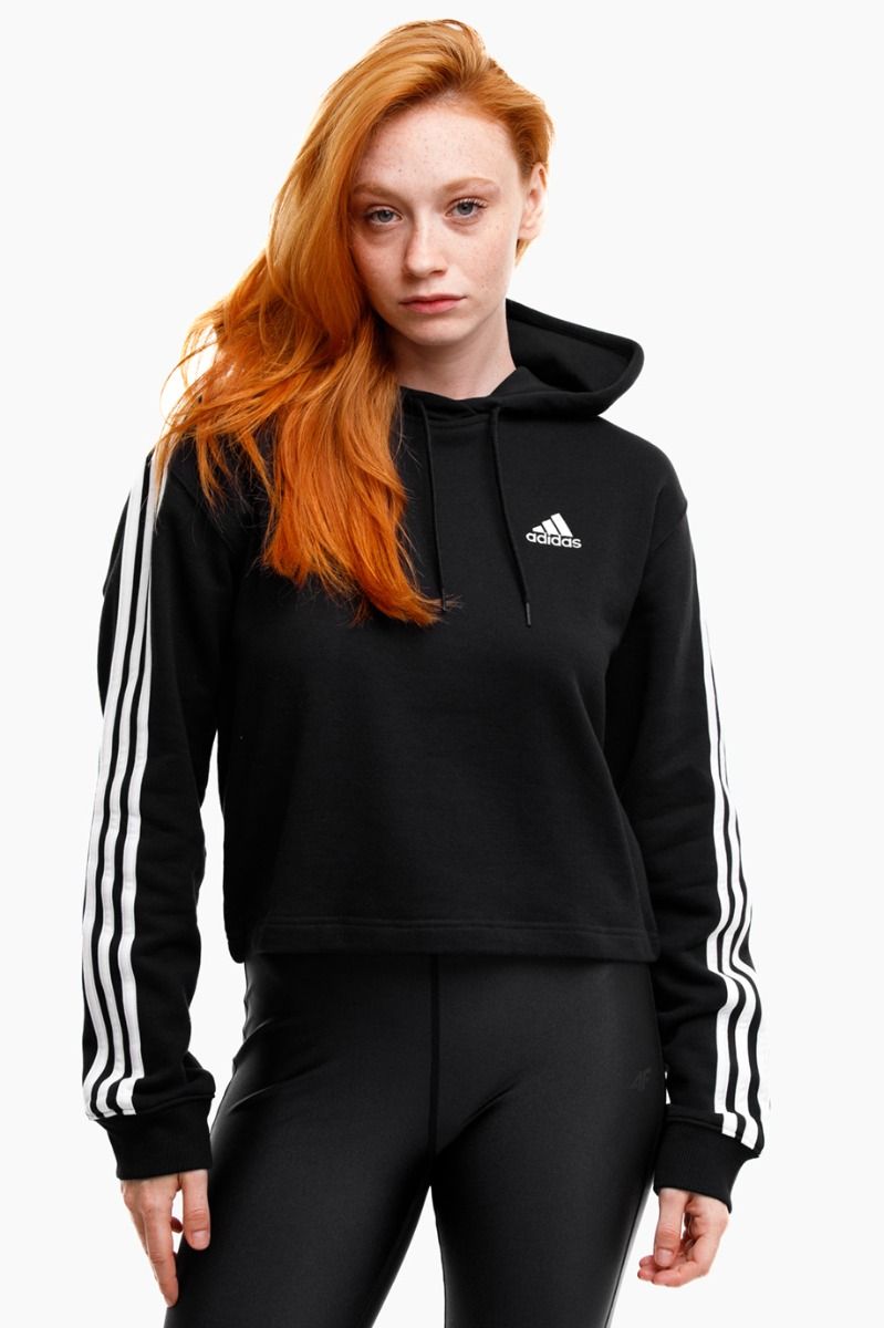 adidas Damen Kapuzenpullover Essentials 3-Stripes French Terry Crop Hoodie IC8767