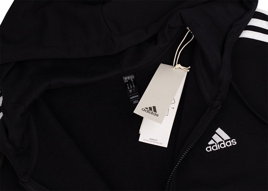 adidas Damen Kapuzenpullover Essentials 3-Stripes FT Oversized Full-Zip Hoodie IC8782