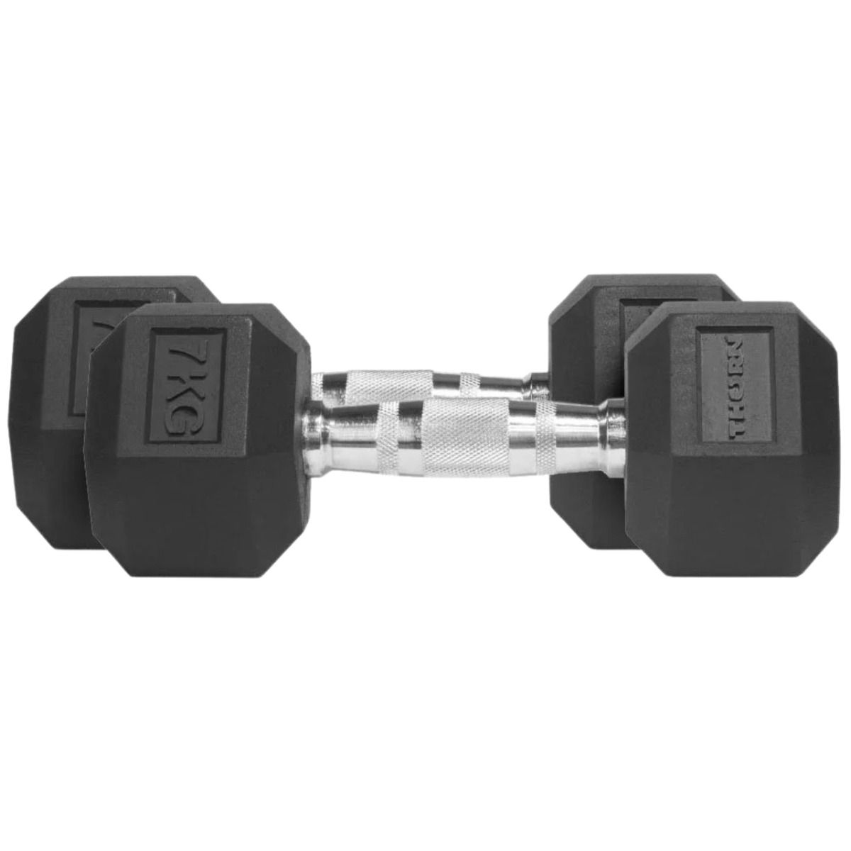 THORN FIT Hanteln Hex Rubber Dumbbell 7,0kg 2 pcs