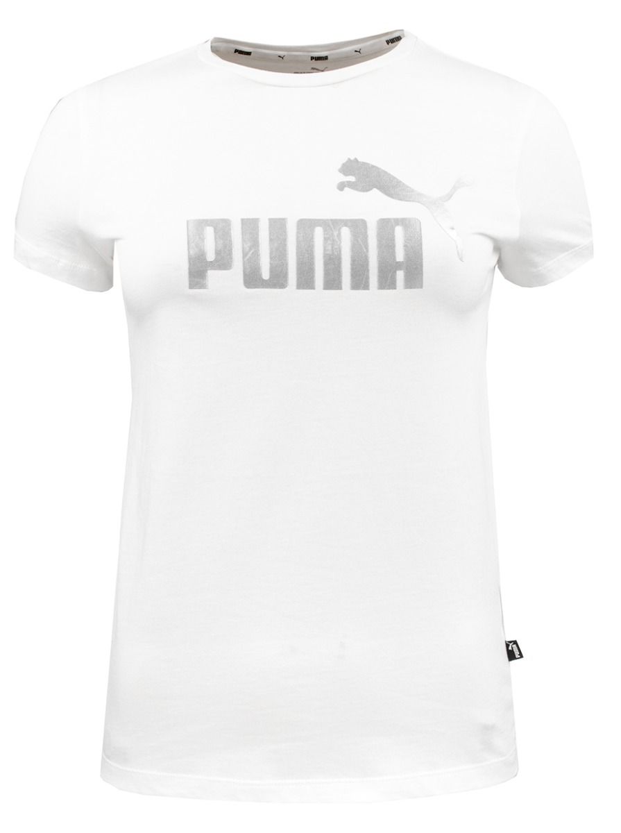 848303 T-Shirt Damen PUMA 02 Tee Logo ESS+ Metallic