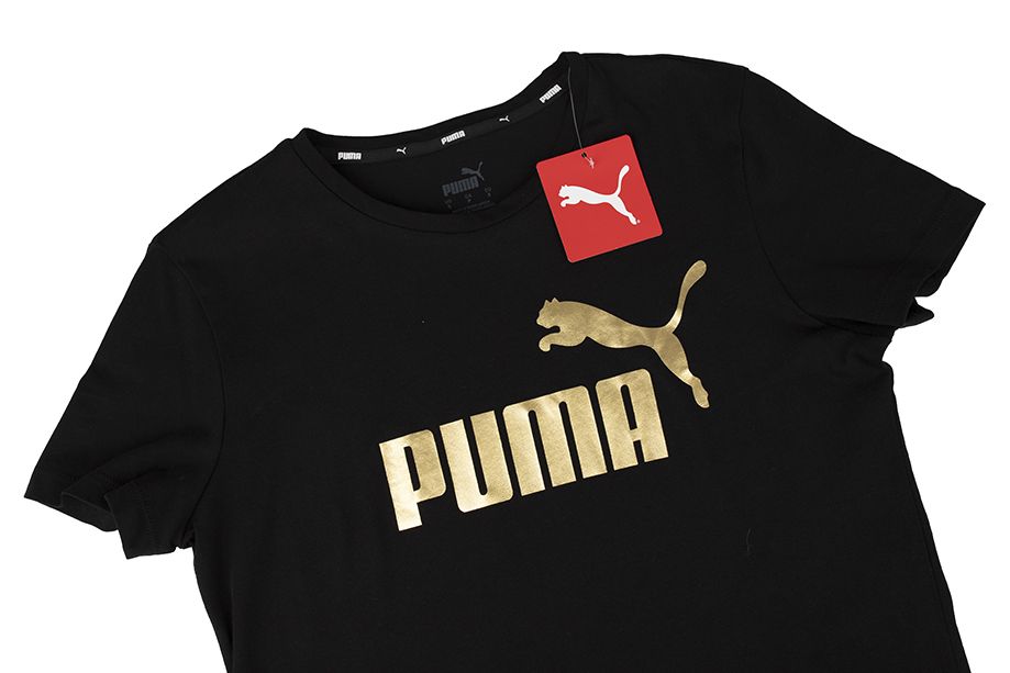 PUMA Damen T-Shirt ESS+ Metallic Logo Tee 848303 01