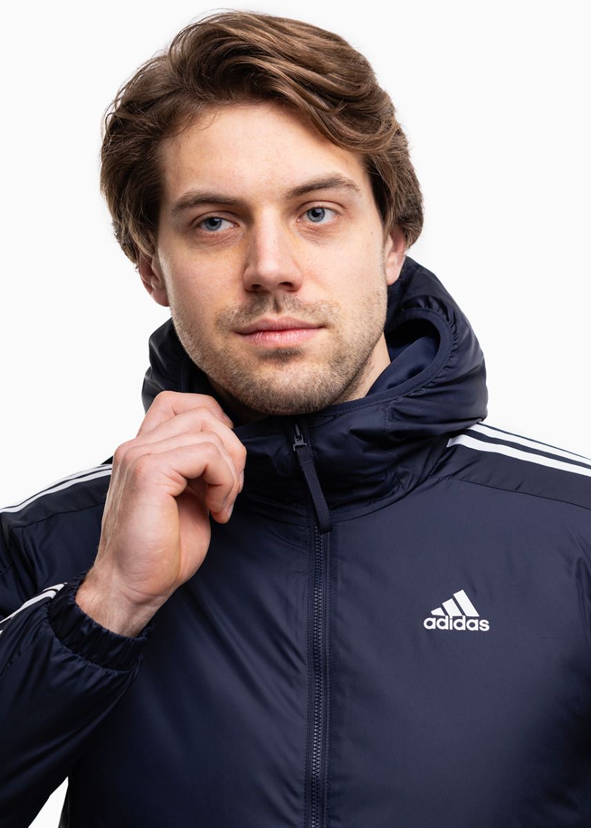 adidas Herrenjacke Essentials 3-Stripes Insulated Hooded IS1278