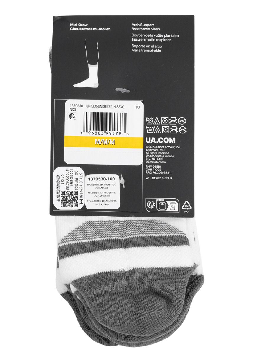 Under Armour Socken Performance Cotton 3pack 1379530 100