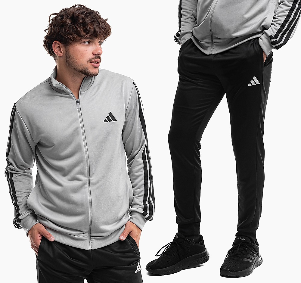 adidas Herren Trainingsanzug Sportswear Basic 3-Stripes French Terry Tracksuit JI8876
