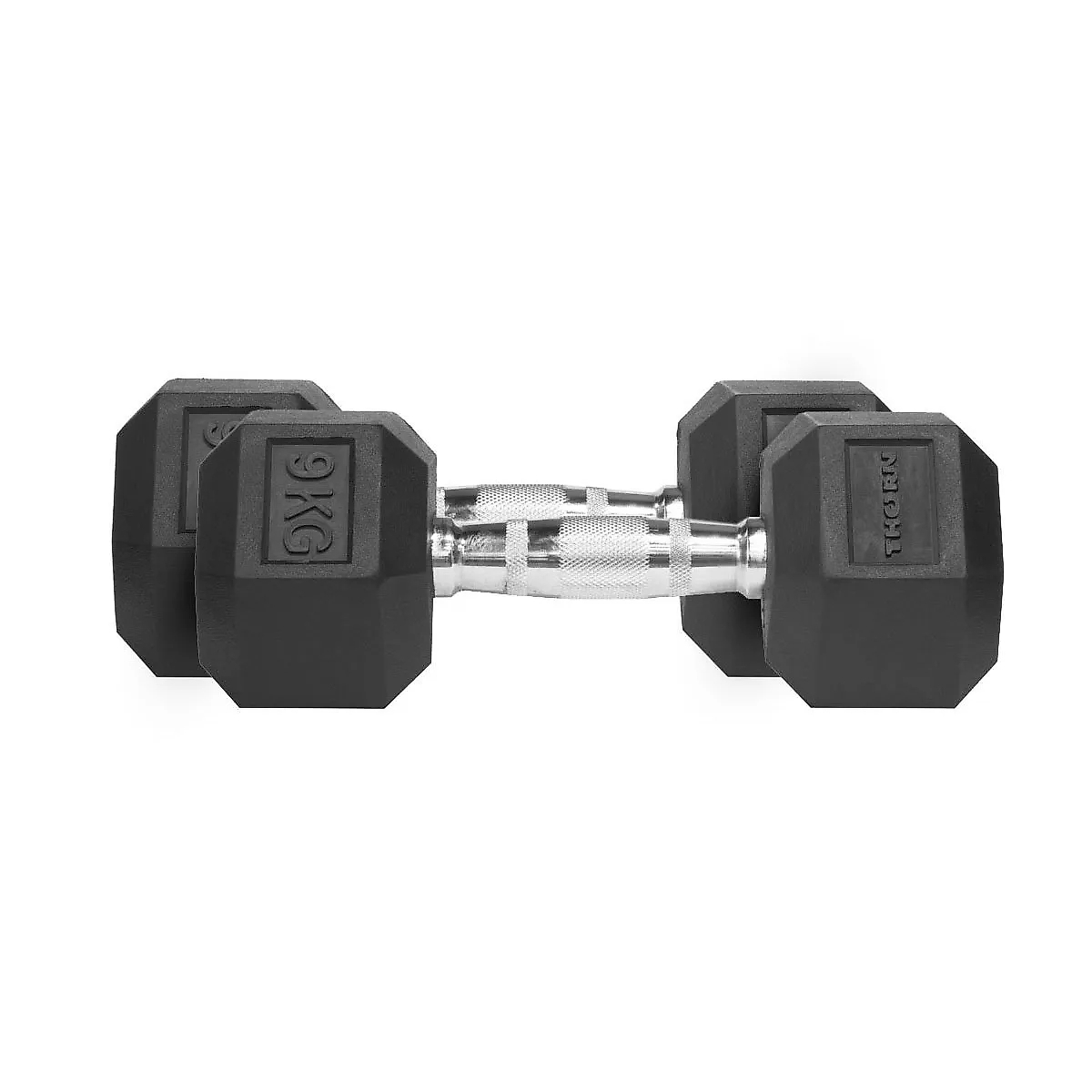 THORN FIT Hanteln Hex Rubber Dumbbell 9,0kg 2 pcs