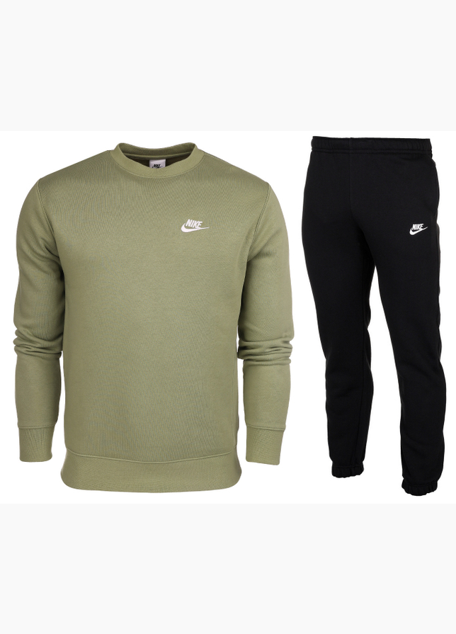 Nike Herren Trainingsanzug Club Fleece Crew BV2662 334/BV2737 010 Nike Herren Trainingsanzug Club Fleece Crew BV2662 334/BV2737 010