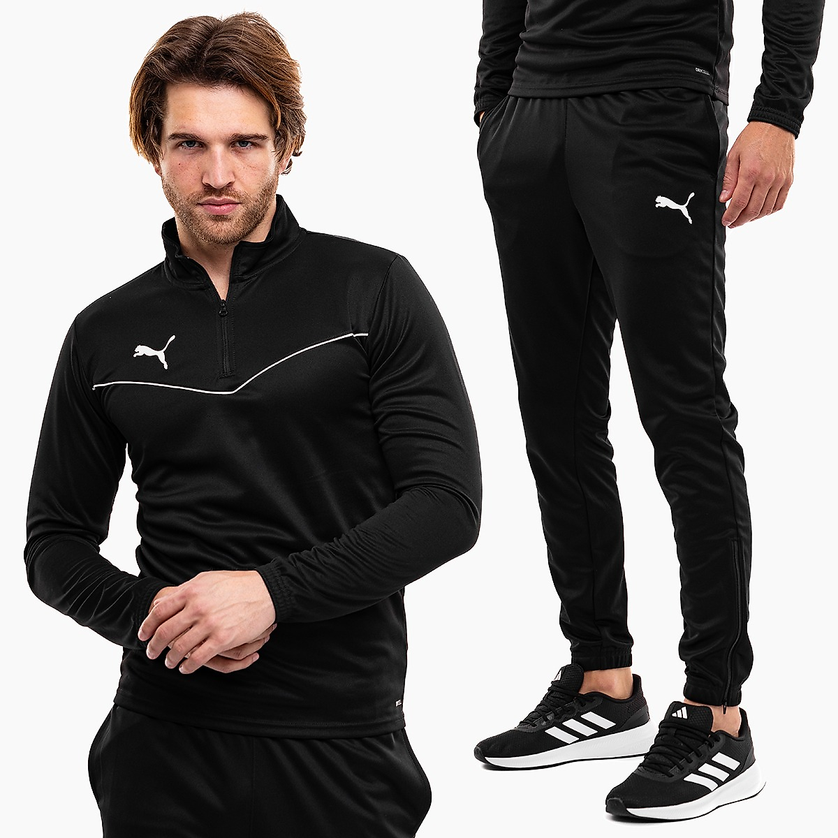 PUMA Herren Trainingsanzug teamRISE 1/4 Zip Top 657394 03/657390 03