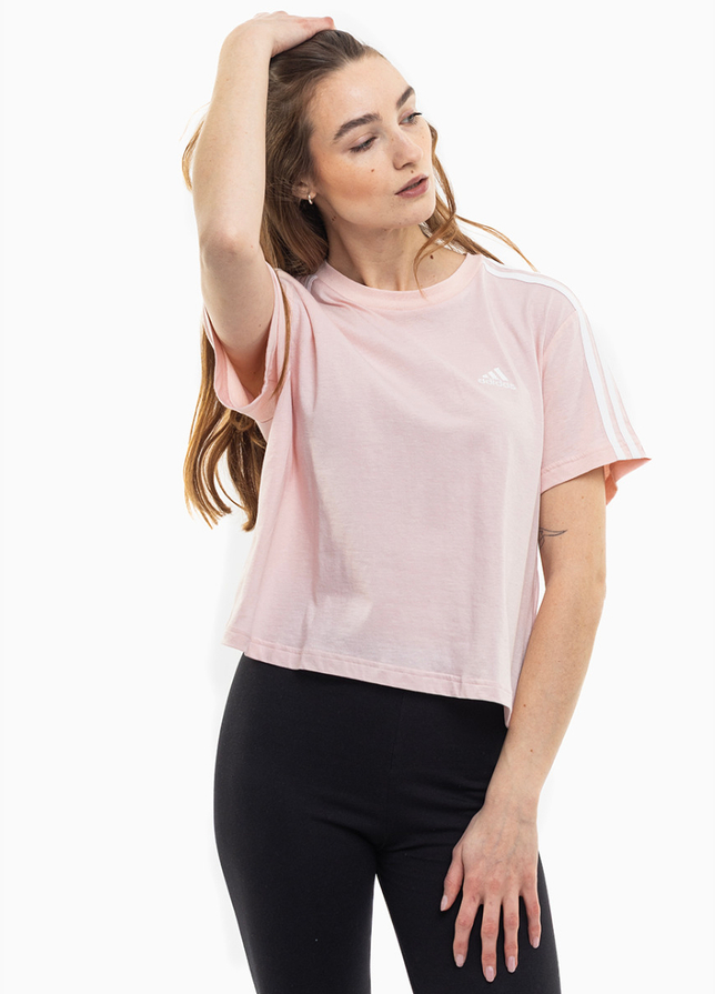 adidas Damen T-Shirt Essentials 3-Stripes Single Jersey Crop Top IY4227 adidas Damen T-Shirt Essentials 3-Stripes Single Jersey Crop Top IY4227