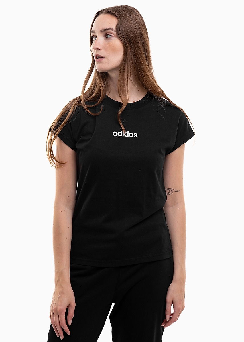 adidas Damen T-Shirt Essentials Linear Cotton JC8238