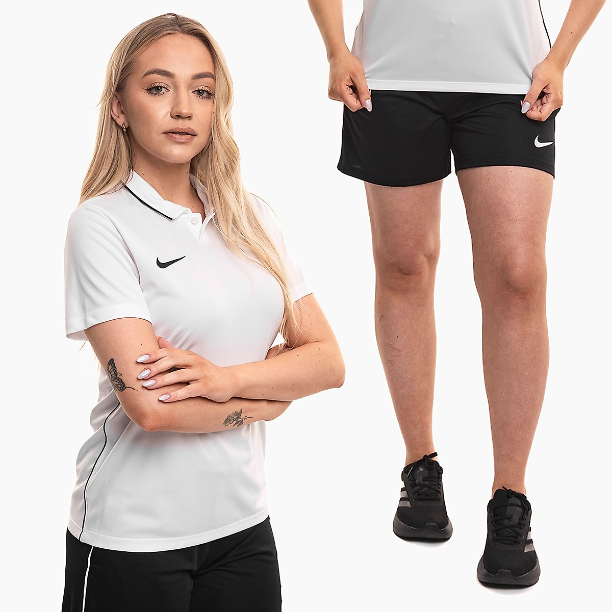Nike Damen Sportset Trikot Shorts Dri Fit Park 26 Polo HM7150 100/HM7162 010