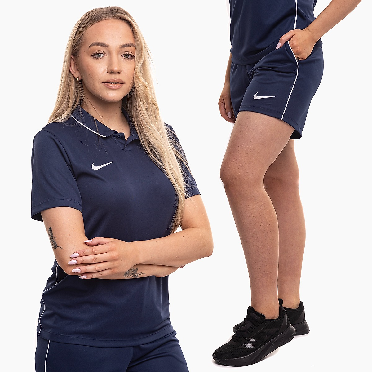 Nike Damen Sportset Trikot Shorts Dri Fit Park 26 Polo HM7150 410/HM7162 410
