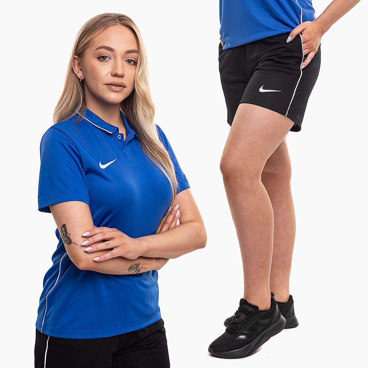 Nike Damen Sportset Trikot Shorts Dri Fit Park 26 Polo HM7150 463/HM7162 010