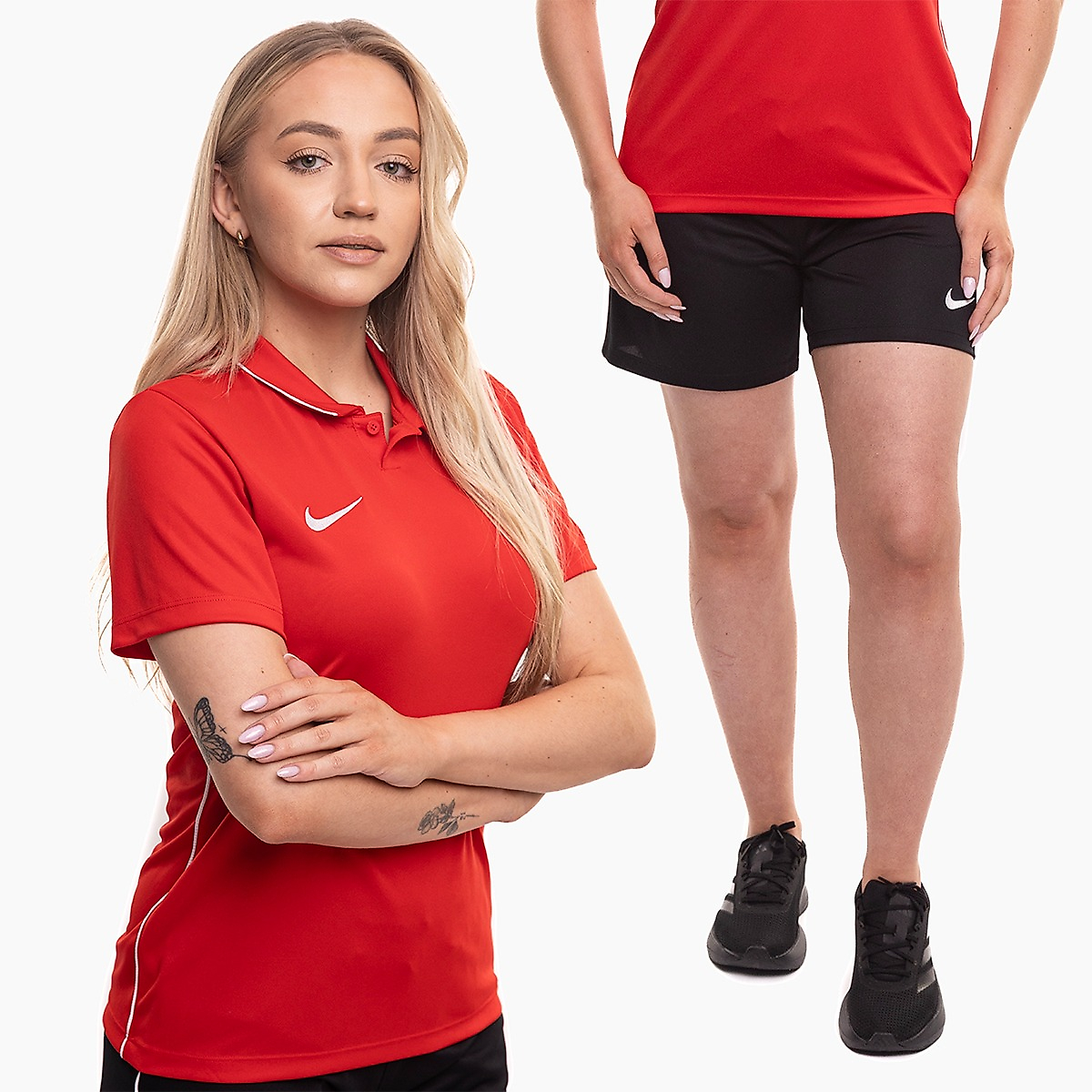 Nike Damen Sportset Trikot Shorts Dri Fit Park 26 Polo HM7150 657/HM7162 010