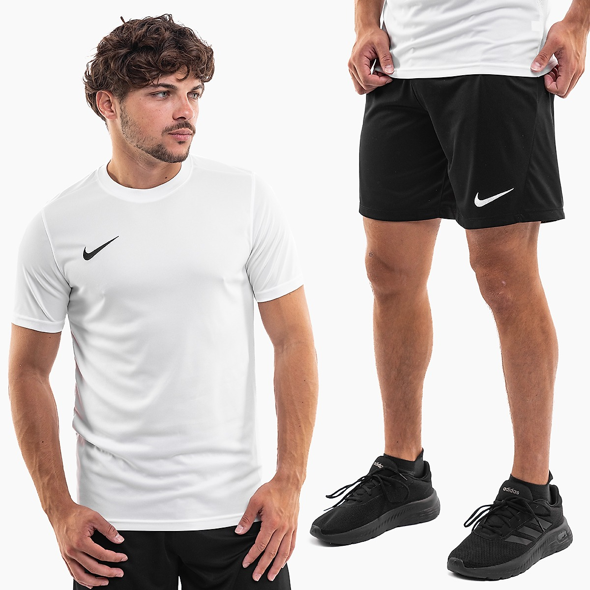Nike Sport-Set T-shirt Kurze Hose Dry Park VII JSY SS BV6708 100/BV6855 010