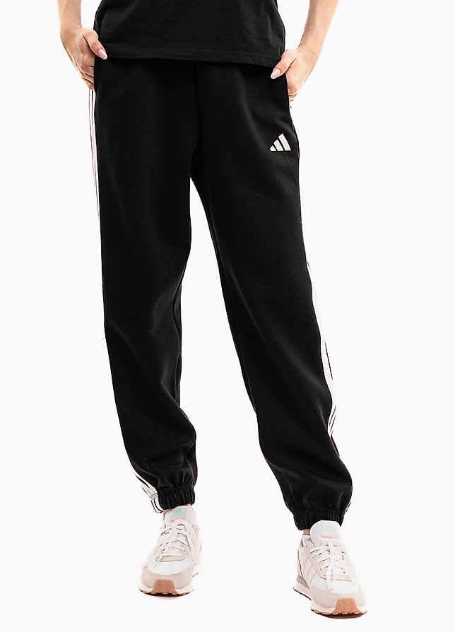 adidas Damenhose Essentials 3-Stripes Fleece Loose-Fit JE1276 adidas Damenhose Essentials 3-Stripes Fleece Loose-Fit JE1276